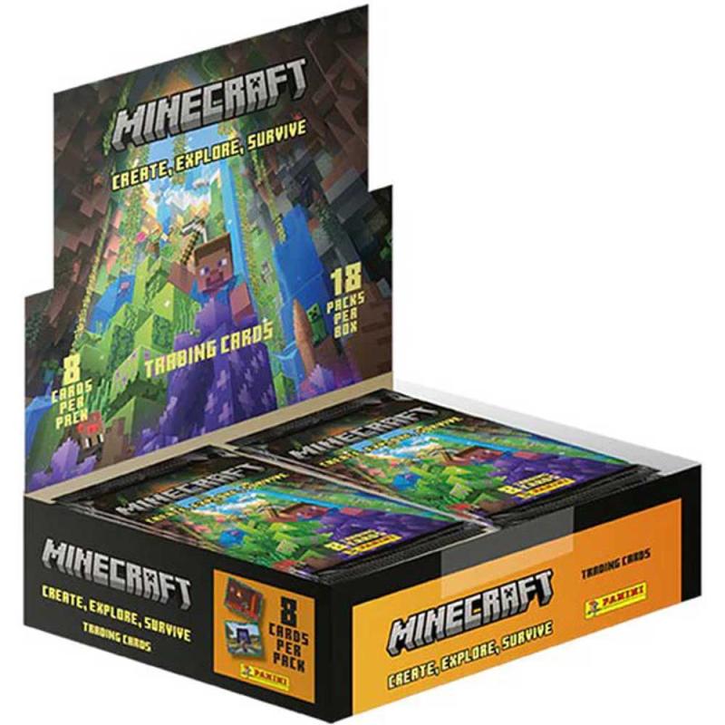Minecraft 3 Trading Cards (Create, Explore, Survive), Box (18 Paket)