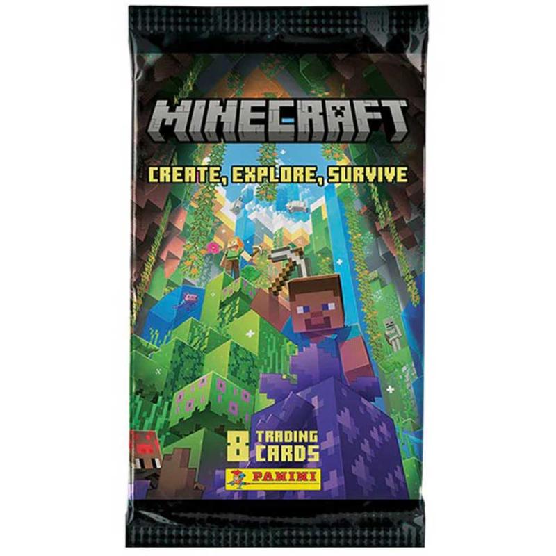 Minecraft 3 Trading Cards (Create, Explore, Survive), Paket (8 Kort)