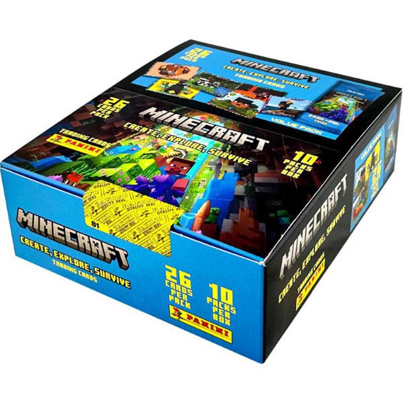 Minecraft 3 Trading Cards (Create, Explore, Survive), Value Pack Box (10 Value Packs)