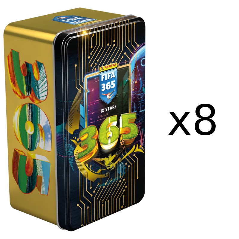 PRE-BUY: 8 Mega Tin Panini Adrenalyn XL FIFA 365 Nordic Edition 2025 - Random Colour (Preliminary release September 20:th 2024)