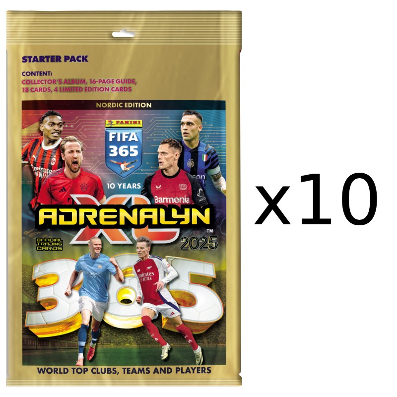 PRE-BUY: 10 Starter Pack Panini Adrenalyn XL FIFA 365 Nordic Edition 2025 (Preliminary release September 20:th 2024)