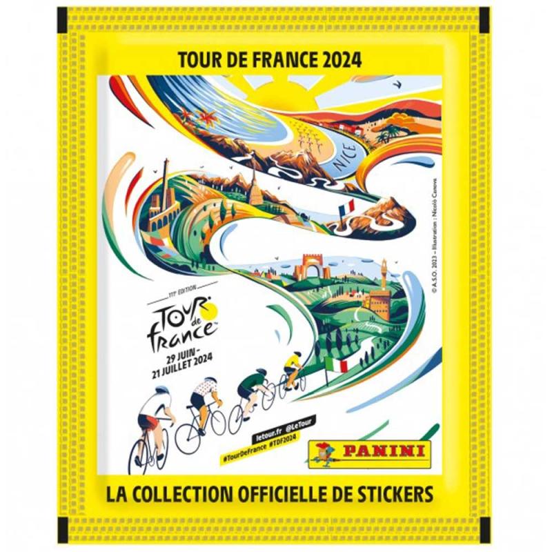 1 Paket (5 Stickers) - Panini Stickers Tour de France 2024 (Klisterbilder)