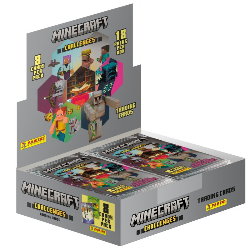 Minecraft 4 Trading Cards (Challenges), Box (18 Paket) [Silver]