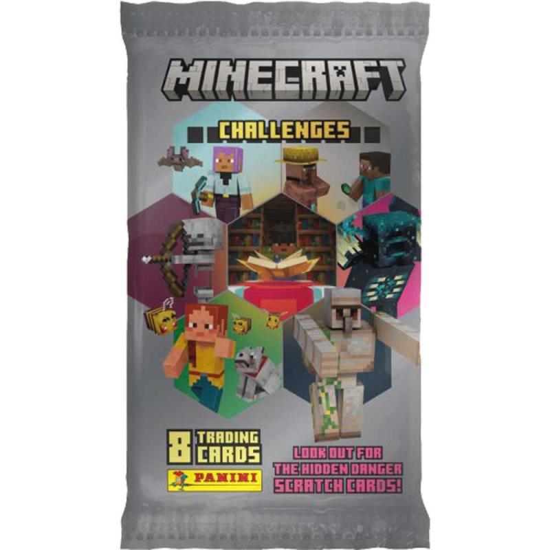 Minecraft 4 Trading Cards (Challenges), Pack (8 Cards) [Silver]