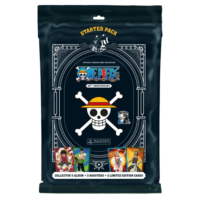 One Piece 25th Anniversary Trading Cards (Panini) - 1 Starter Pack (Pärm + Kort)