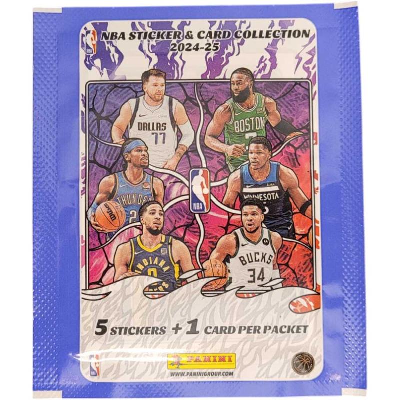 1 Pack 2024-25 Panini NBA Basketball Sticker & Card Collection