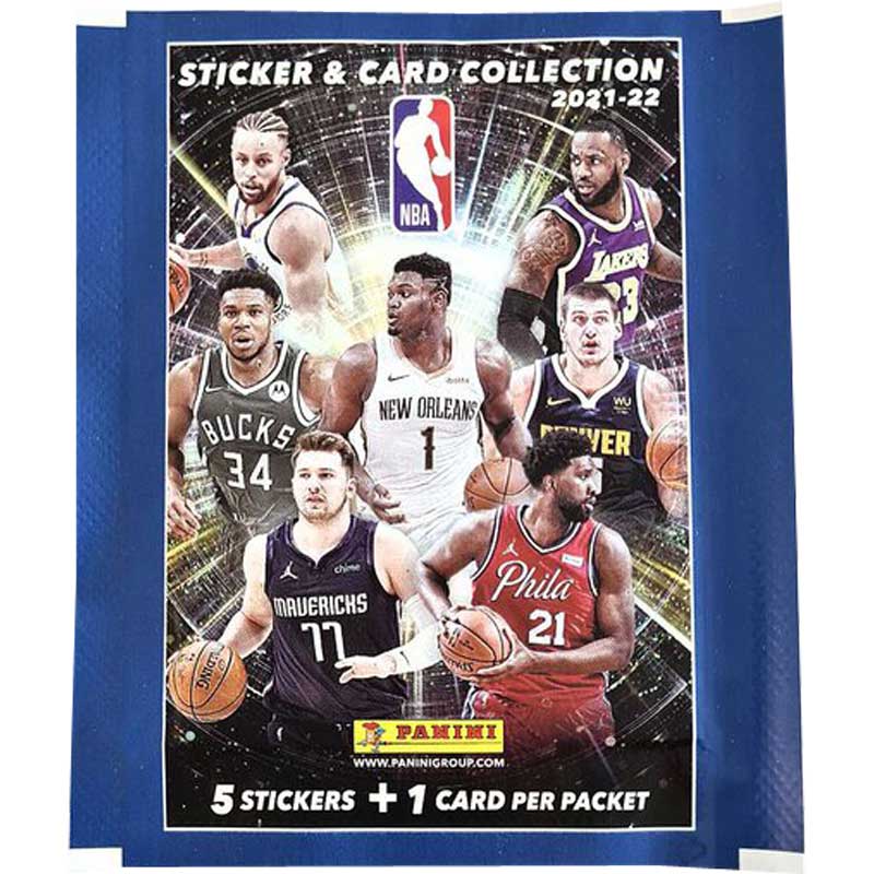 1st Paket 2021-22 Panini NBA Basketball Sticker & Card Collection