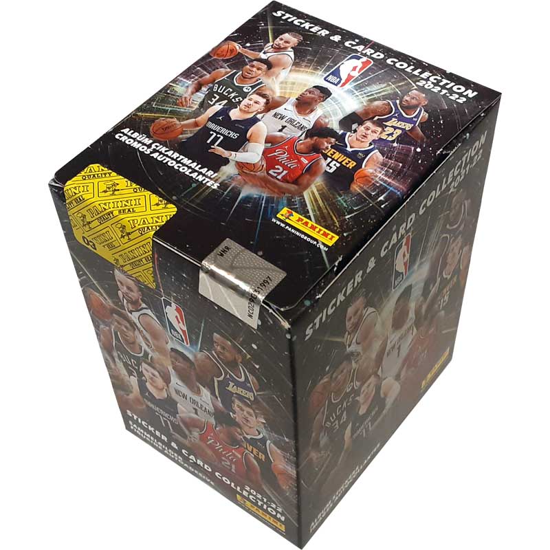 Hel Box (36 Paket) 2021-22 Panini NBA Basketball Sticker & Card Collection