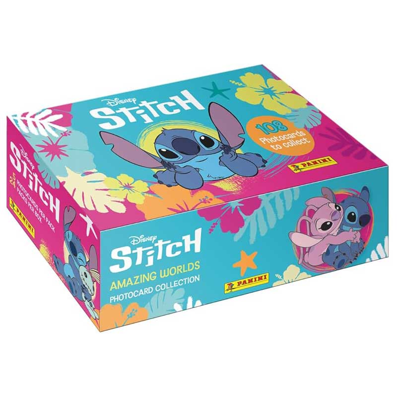 Disney's Stitch Amazing Worlds Panini Photo Cards – Booster Box (24 Packs)