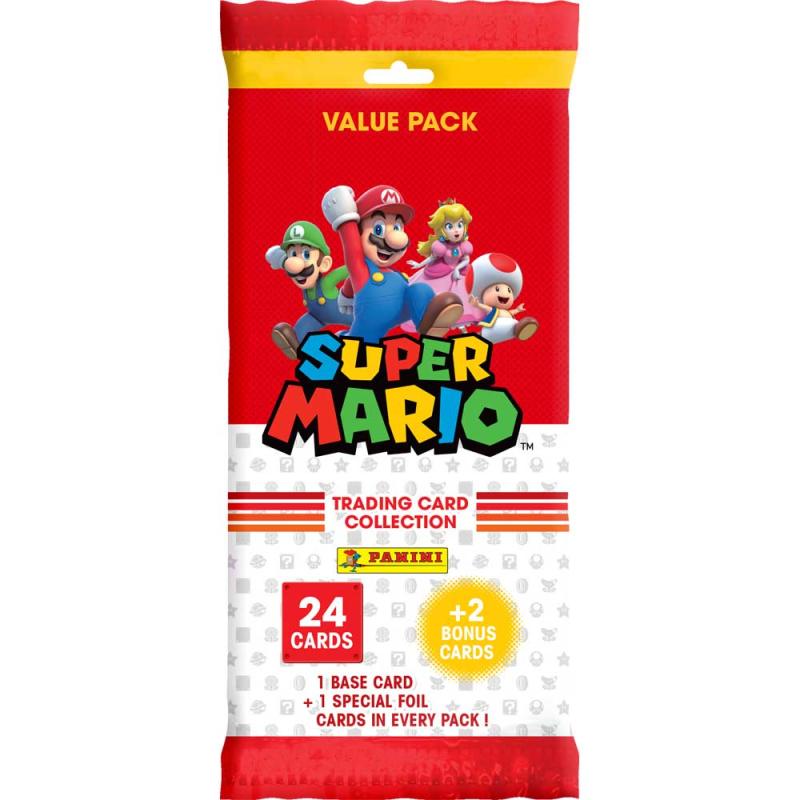 1 Value Pack (24 + 2 kort) - Super Mario Trading Card Collection