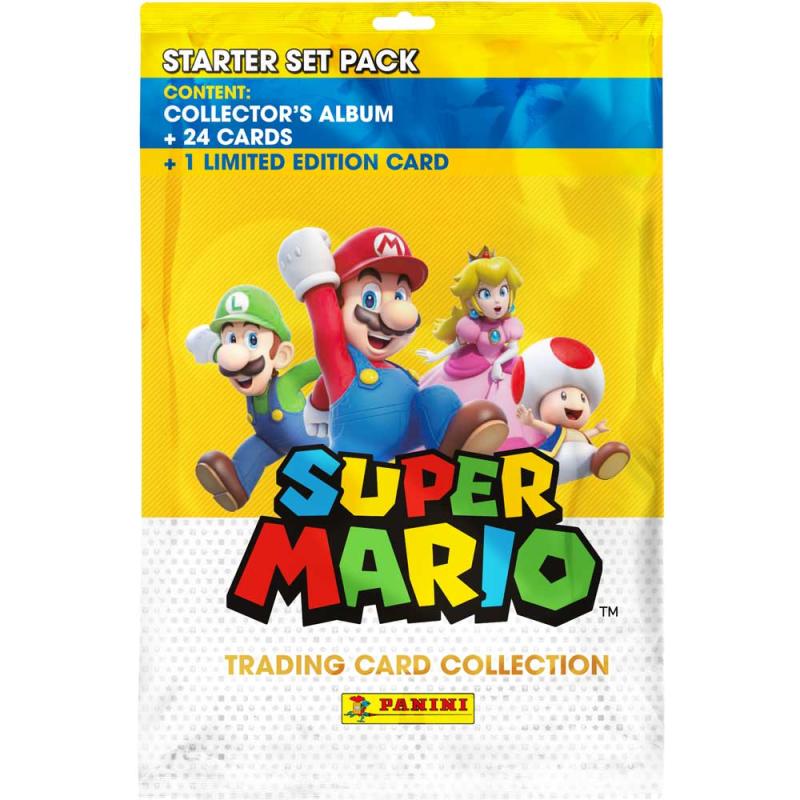 1 Starter Pack (Album + Kort) - Super Mario Trading Card Collection