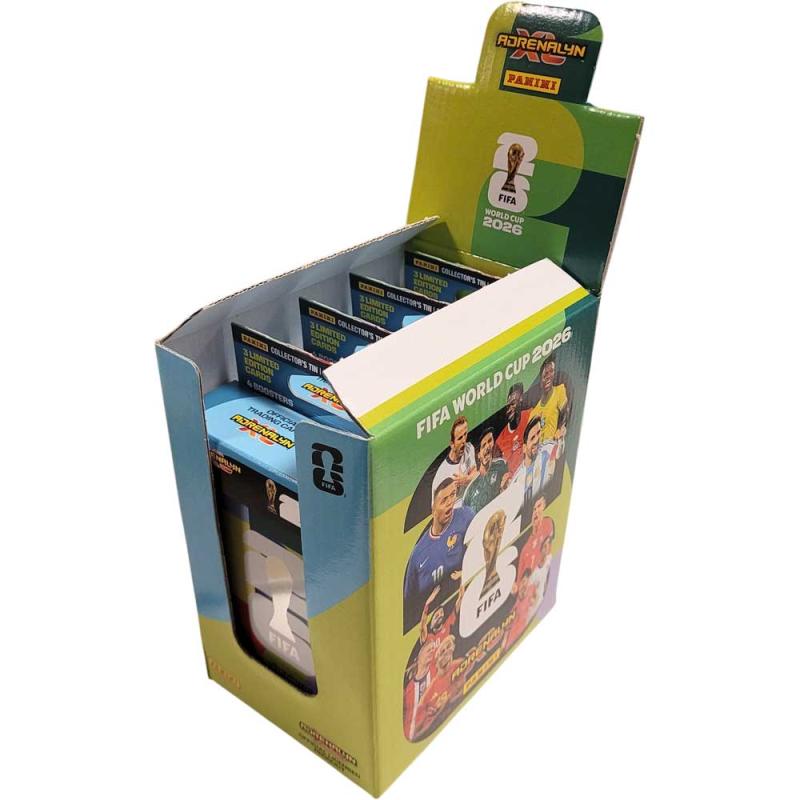 FÖRKÖP: 1st Pocket Tin DISPLAY (4 tins), Nordic Edition Panini Adrenalyn XL FIFA World Cup 2026 (Preliminär release 13:e mars 2026)