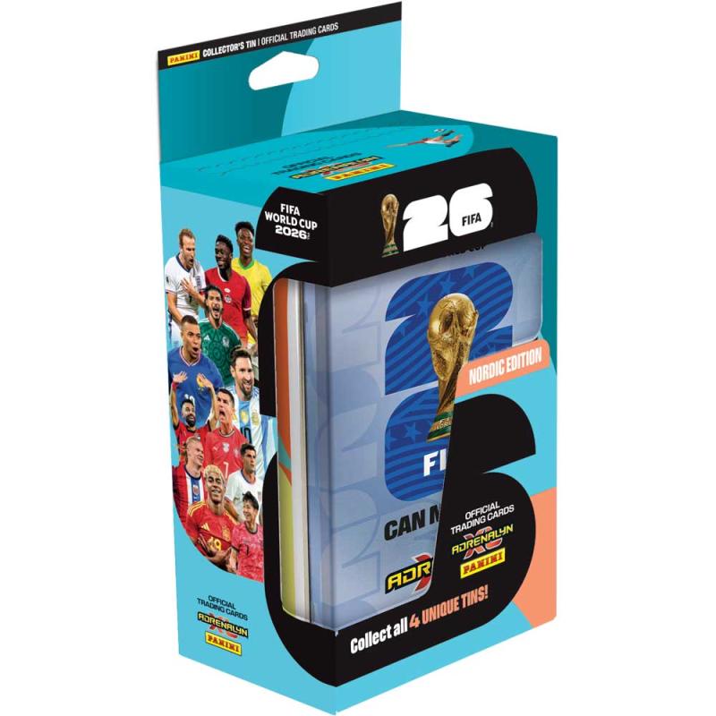 FÖRKÖP: 1st Mega Tin, Nordic Edition Panini Adrenalyn XL FIFA World Cup 2026 - Slumpmässigt vald färg (Preliminär release 13:e mars 2026)