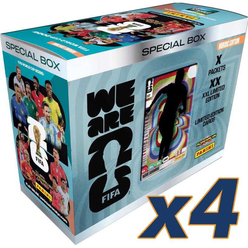 FÖRKÖP: 4st Gift Box, Nordic Edition Panini Adrenalyn XL FIFA World Cup 2026 (Preliminär release 13:e mars 2026)
