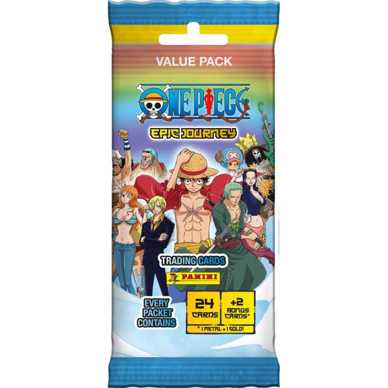 One Piece Epic Journey Trading Cards (Panini) - 1 Value Pack (24 + 2 kort)
