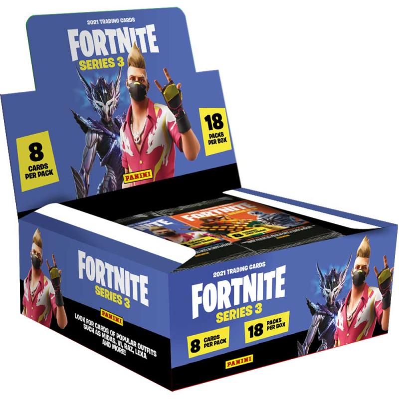 1 Box - Panini Fortnite Trading Cards Series 3 (18 Paket)