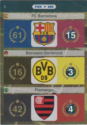 FIFA 365, 2015-16 Adrenalyn FIFA 365 #003 FC Barcelona / Borussia Dortmund / Flamengo