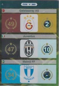 FIFA 365, 2015-16 Adrenalyn FIFA 365 #004 Galatasaray AS / Juventus / Malmö FF