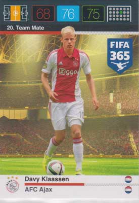 Team Mate, 2015-16 Adrenalyn FIFA 365 #020 Davy Klaassen