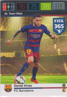 Team Mate, 2015-16 Adrenalyn FIFA 365 #026 Daniel Alves