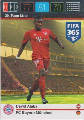 Team Mate, 2015-16 Adrenalyn FIFA 365 #030 David Alaba