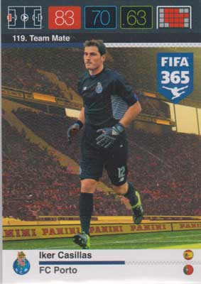 Team Mate, 2015-16 Adrenalyn FIFA 365 #119 Iker Casillas