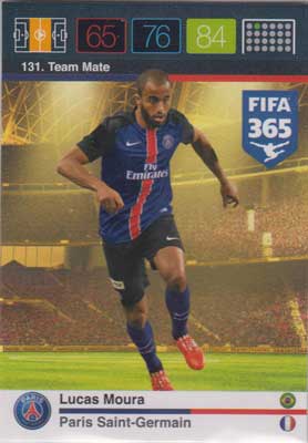 Team Mate, 2015-16 Adrenalyn FIFA 365 #131 Lucas Moura