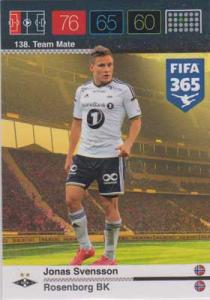 Team Mate, 2015-16 Adrenalyn FIFA 365 #138 Jonas Svensson