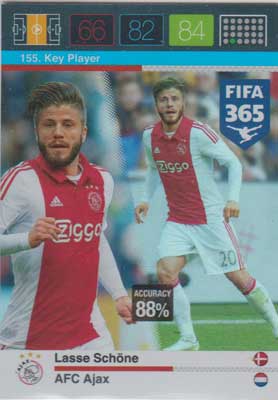 Key Player, 2015-16 Adrenalyn FIFA 365 #155 Lasse Schone