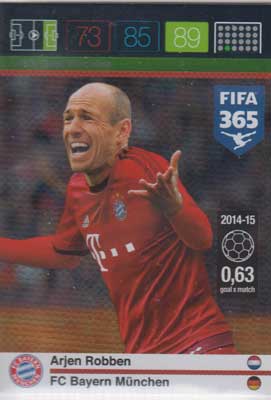 Goal Machine, 2015-16 Adrenalyn FIFA 365 #163 Arjen Robben