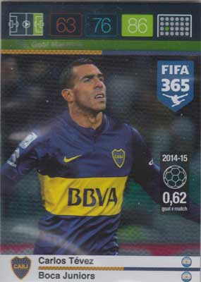 Goal Machine, 2015-16 Adrenalyn FIFA 365 #166 Carlos Tevez