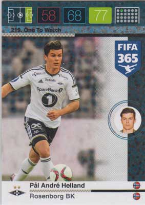 One To Watch, 2015-16 Adrenalyn FIFA 365 #219 Pal Andre Helland