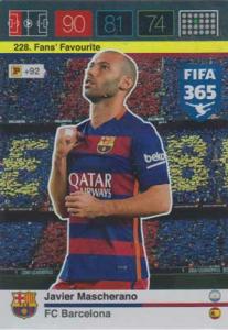 Fans Favourite, 2015-16 Adrenalyn FIFA 365 #228 Javier Mascherano