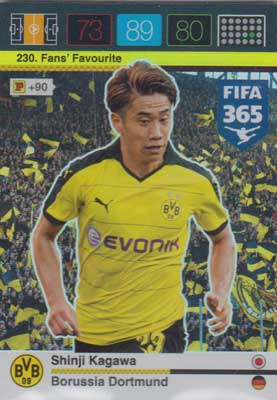Fans Favourite, 2015-16 Adrenalyn FIFA 365 #230 Shinji Kagawa