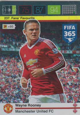 Fans Favourite, 2015-16 Adrenalyn FIFA 365 #237 Wayne Rooney