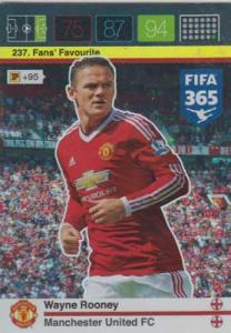 Fans Favourite, 2015-16 Adrenalyn FIFA 365 #237 Wayne Rooney