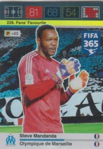 Fans Favourite, 2015-16 Adrenalyn FIFA 365 #239 Steve Mandanda