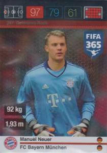 Defensive Rock, 2015-16 Adrenalyn FIFA 365 #247 Manuel Neuer