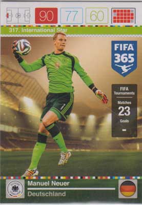 International Star, 2015-16 Adrenalyn FIFA 365 #317 Manuel Neuer