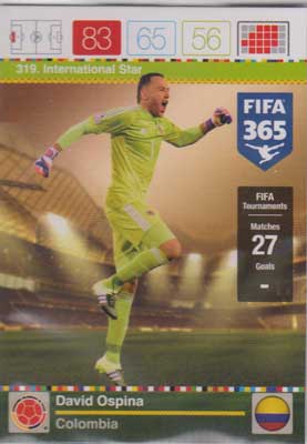 International Star, 2015-16 Adrenalyn FIFA 365 #319 David Ospina