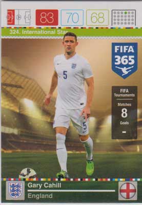 International Star, 2015-16 Adrenalyn FIFA 365 #324 Gary Cahill