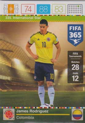 International Star, 2015-16 Adrenalyn FIFA 365 #335 James Rodriguez