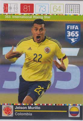 International Rising Star, 2015-16 Adrenalyn FIFA 365 #353 Jeison Murillo