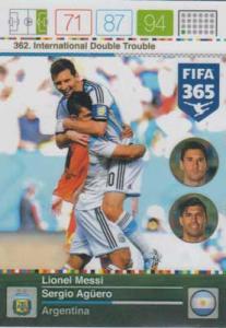 International Double Trouble, 2015-16 Adrenalyn FIFA 365 #362 Lionel Messi / Sergio Aguero