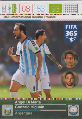 International Double Trouble, 2015-16 Adrenalyn FIFA 365 #366 Angel Di Maria / Gonzalo Higuain