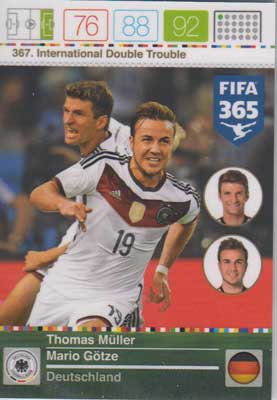 International Double Trouble, 2015-16 Adrenalyn FIFA 365 #367 Thomas Muller / Mario Gotze