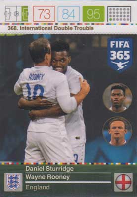 International Double Trouble, 2015-16 Adrenalyn FIFA 365 #368 Daniel Sturridge / Wayne Rooney