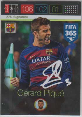 Signature, 2015-16 Adrenalyn FIFA 365 #376 Gerard Pique