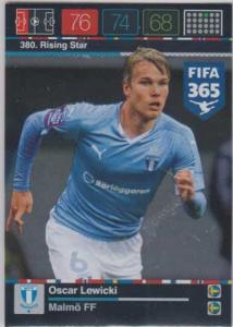 Rising Star, 2015-16 Adrenalyn FIFA 365 #380 Oscar Lewicki