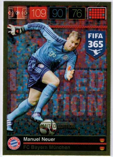 Limited Edition, 2015-16 Adrenalyn FIFA 365 Manuel Neuer